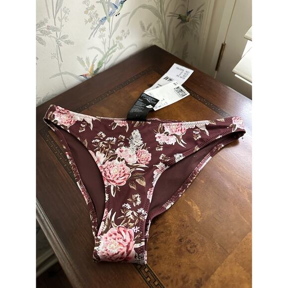 New With Tag H&M Bikini Bottom Womens size 2 Purple Floral Swim - Picture 1 of 5
